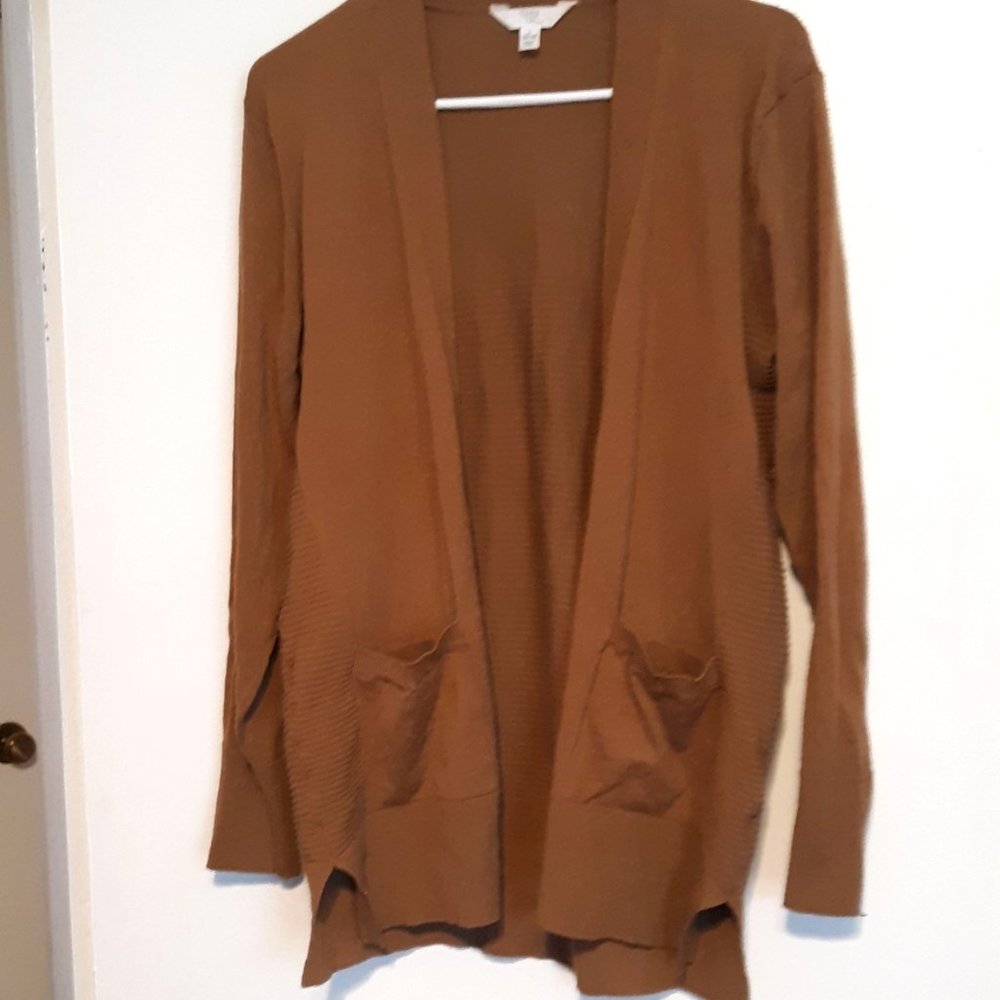TIME AND TRU Chocolate Cardigan L